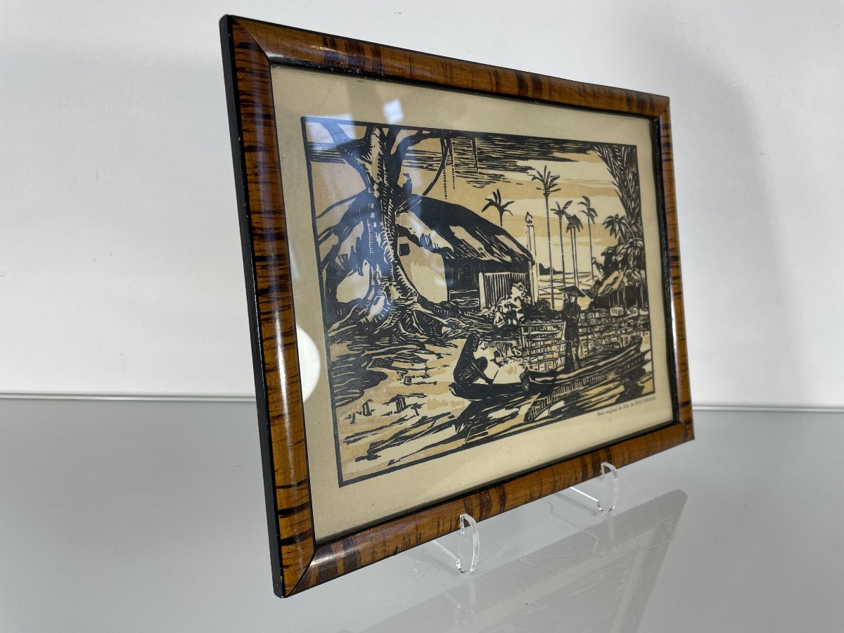 Alix De Fautereau (alix Aymé 1894-1989) - Indochina Vietnam - Wood Engraving-photo-2