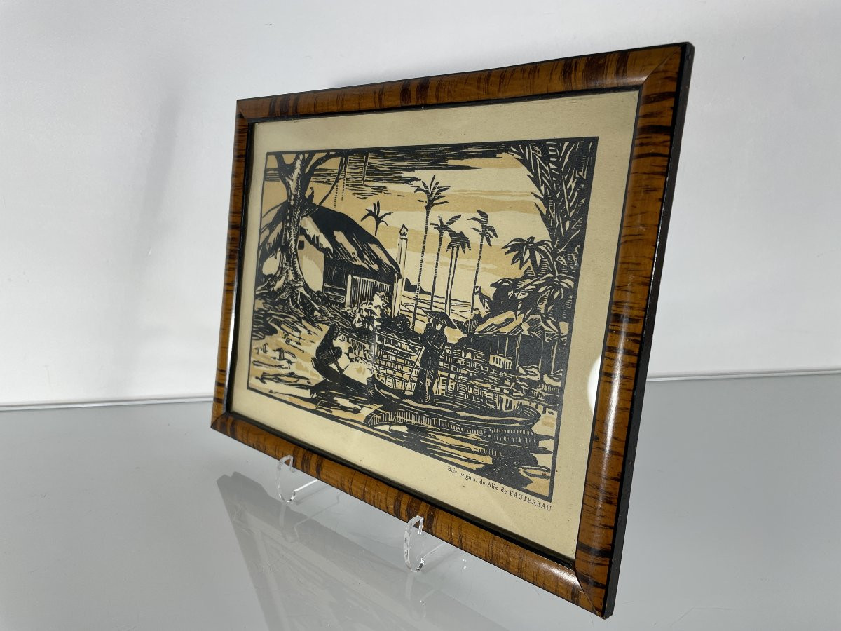 Alix De Fautereau (alix Aymé 1894-1989) - Indochina Vietnam - Wood Engraving-photo-2
