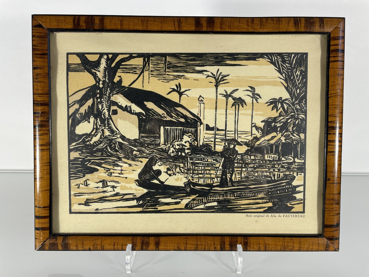 Alix De Fautereau (alix Aymé 1894-1989) - Indochina Vietnam - Wood Engraving