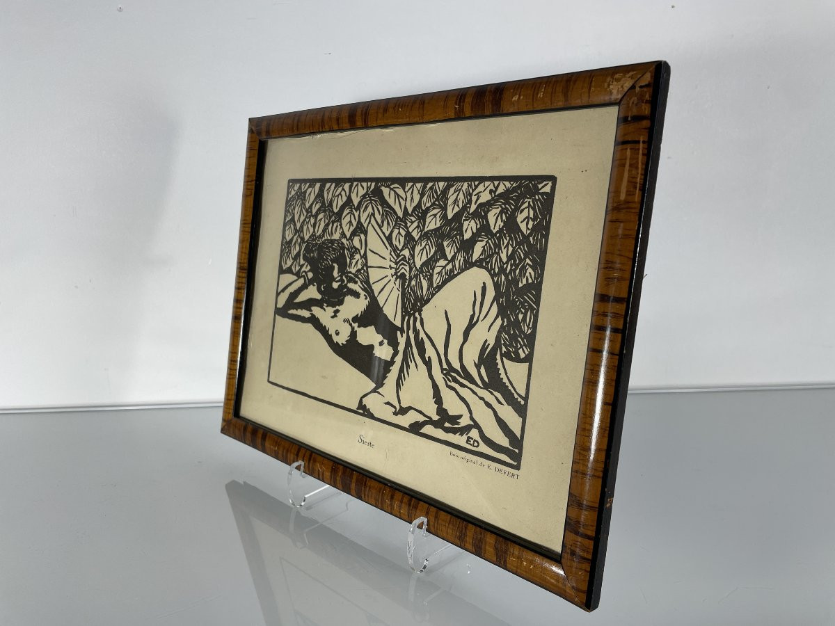 Emmanuel Defert (1898-1972) - Indochina Vietnam - Engraved Wood-photo-2