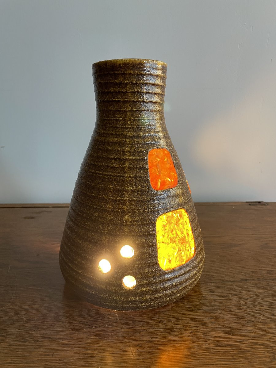 Lampe Accolay - Céramique & résine-photo-1