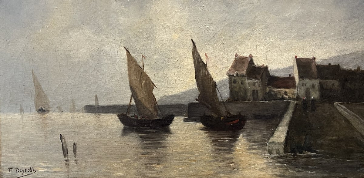Théophile Louis Deyrolle (1844-1923) - Port Scene-photo-4