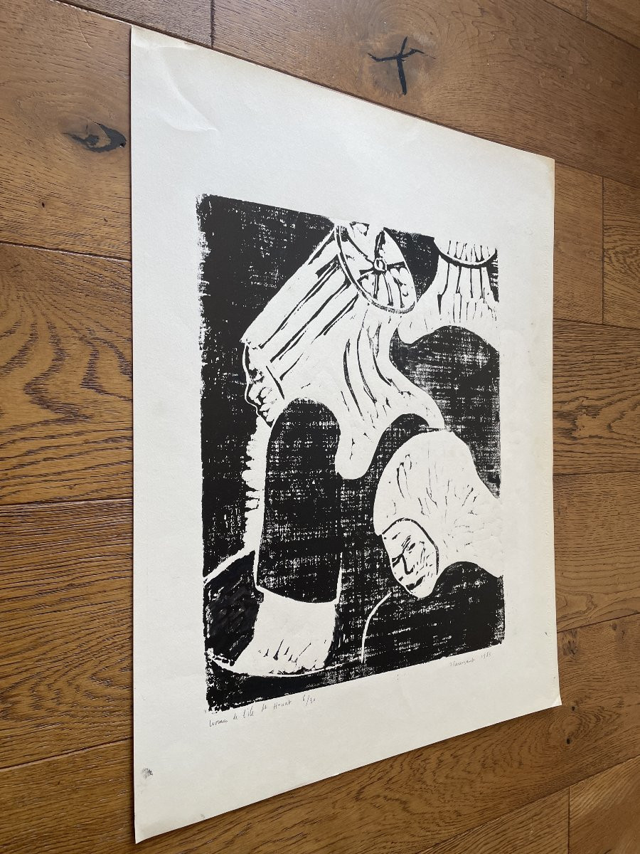 Jules Paressant (1917-2001) - Laveuses de l'Ile de Houat - 1983-photo-3