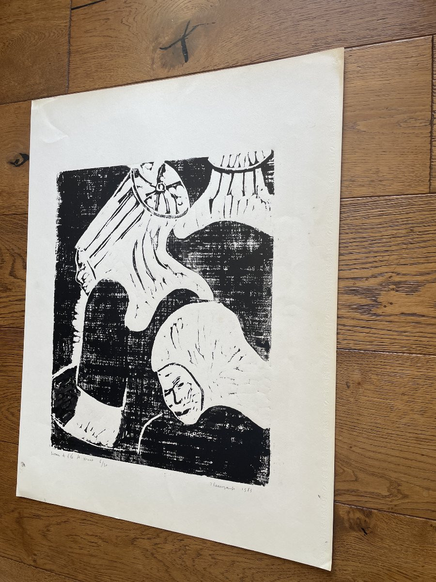 Jules Paressant (1917-2001) - Laveuses de l'Ile de Houat - 1983-photo-4