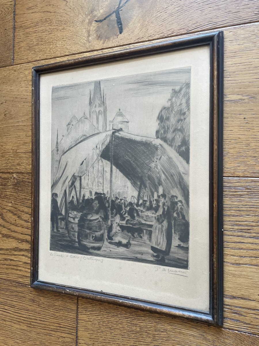 Masui Paul-auguste (1888-1981) - Breton Scenes: The Cider Tent-photo-3