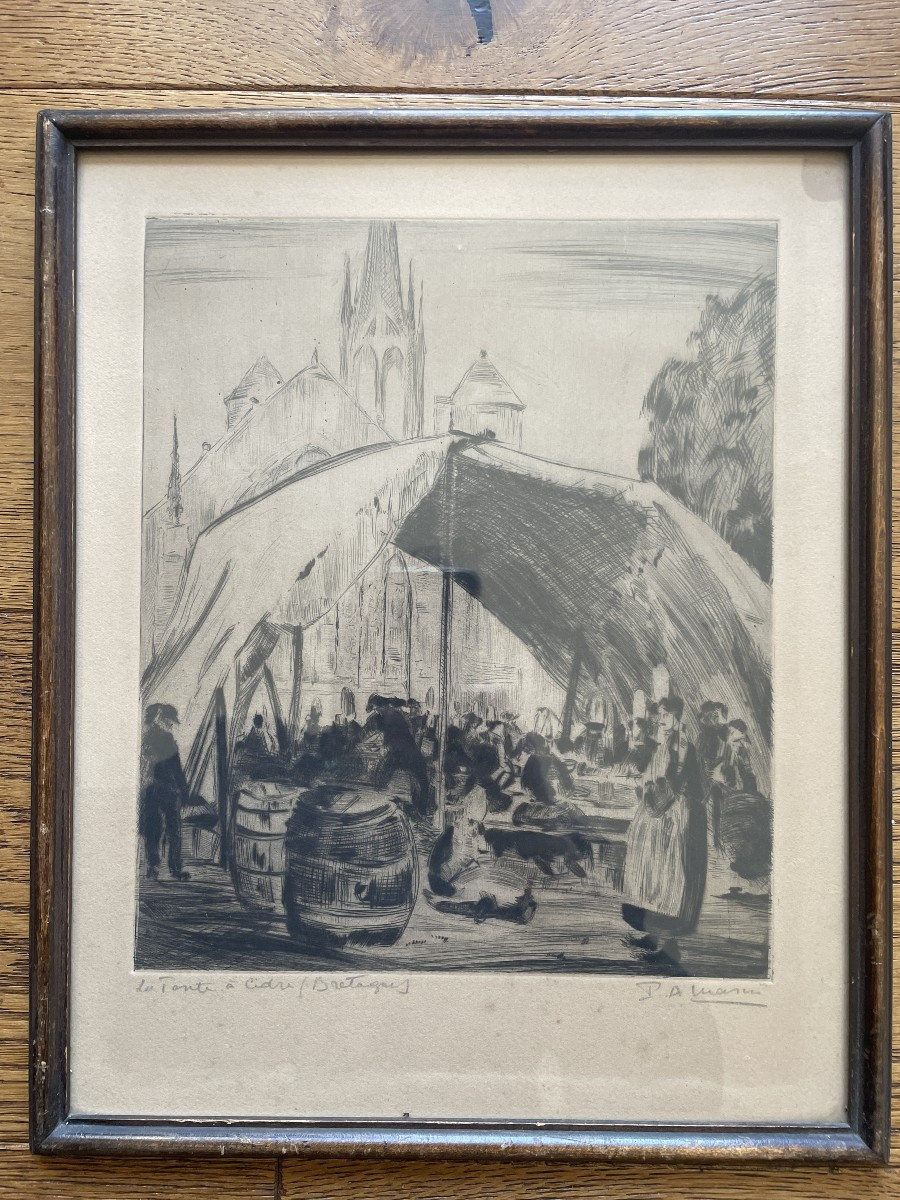 Masui Paul-auguste (1888-1981) - Breton Scenes: The Cider Tent