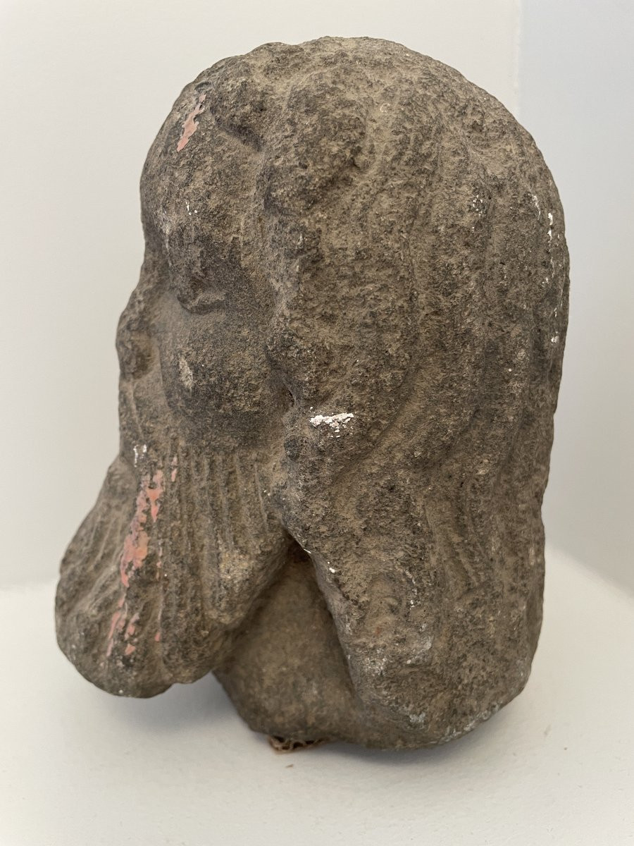 Sculpture en Kersanton - Tête d'apôtre - XVI-XVII-photo-2