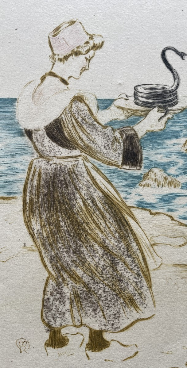 Emile Malo-Renault (1870-1938) - La bretonne au serpent