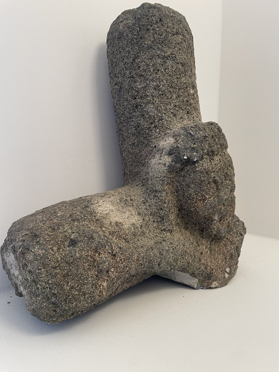 Crucifix en grès - Christ - Période médiévale - XVe siècle-photo-2