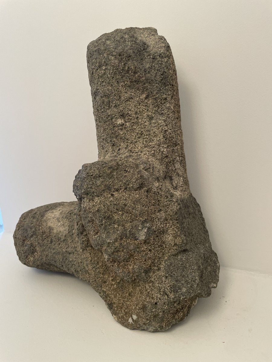 Crucifix en grès - Christ - Période médiévale - XVe siècle-photo-5