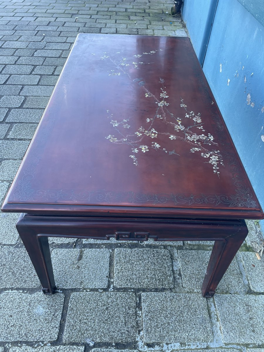 Nguyen Thanh Le (1919-2003) - Table laquée - Indochine Vietnam-photo-5