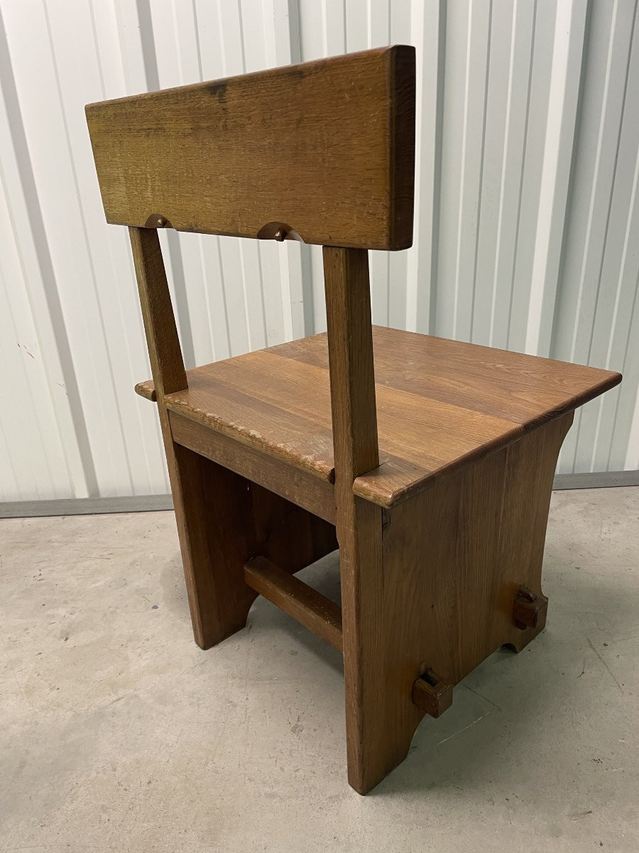 Pair Of Brutalist Chairs In Elm - 50s-photo-2