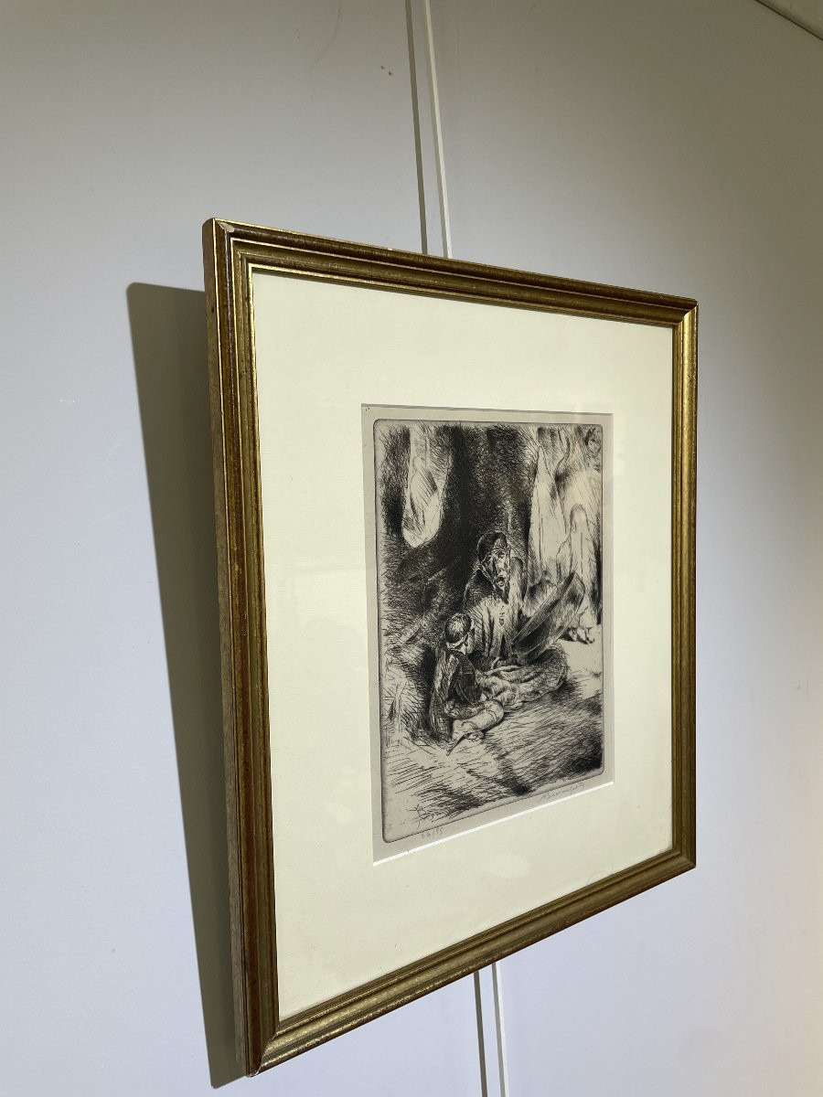 Adolphe Marie Beaufrère (1876-1960) - The Blind Storyteller - 1929 - Orientalism-photo-2