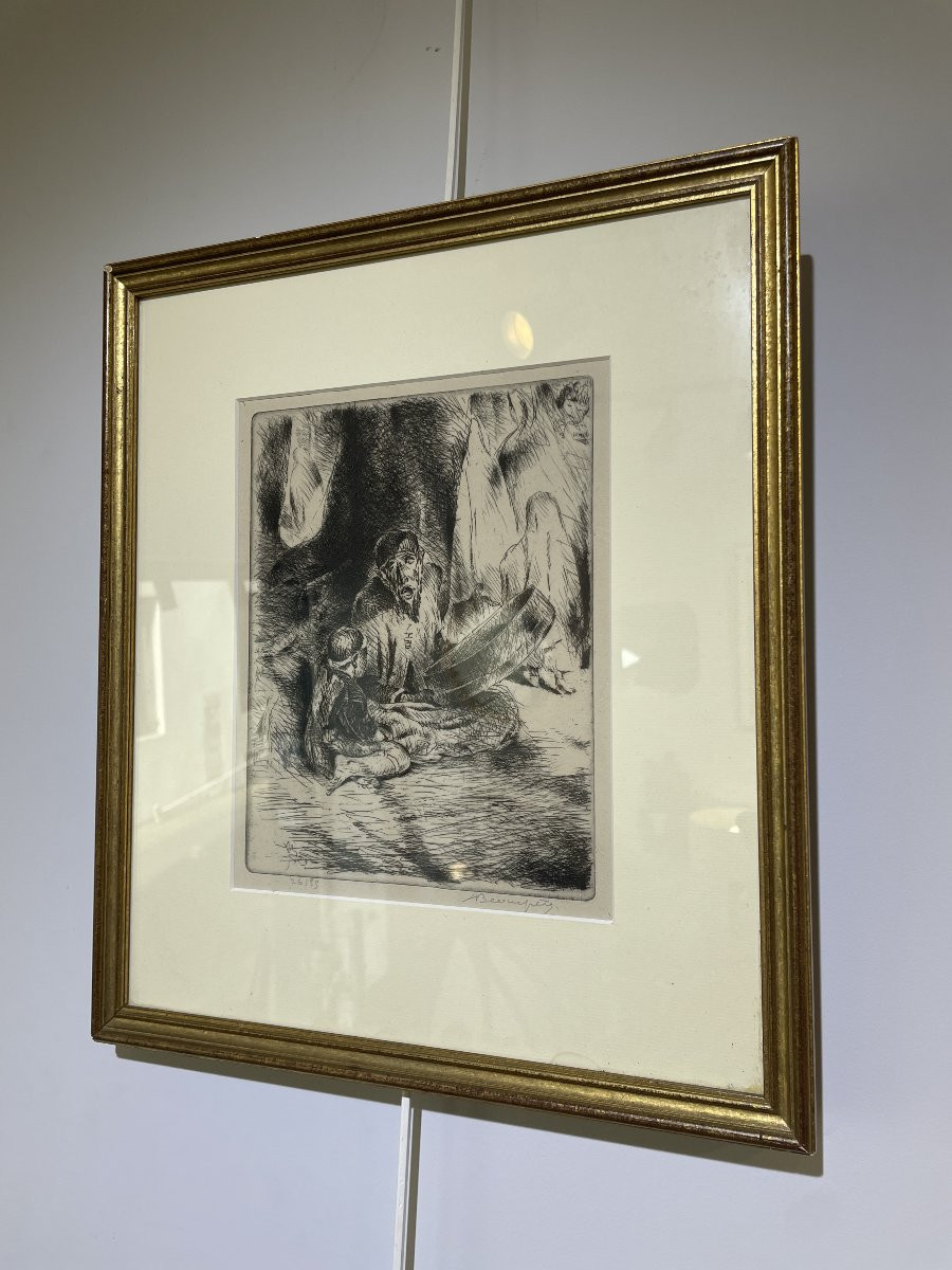 Adolphe Marie Beaufrère (1876-1960) - The Blind Storyteller - 1929 - Orientalism-photo-3