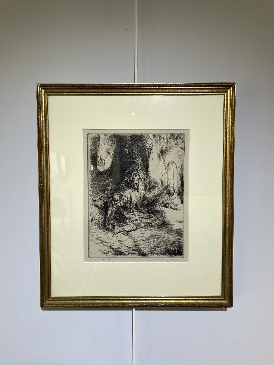 Adolphe Marie Beaufrère (1876-1960) - The Blind Storyteller - 1929 - Orientalism-photo-4