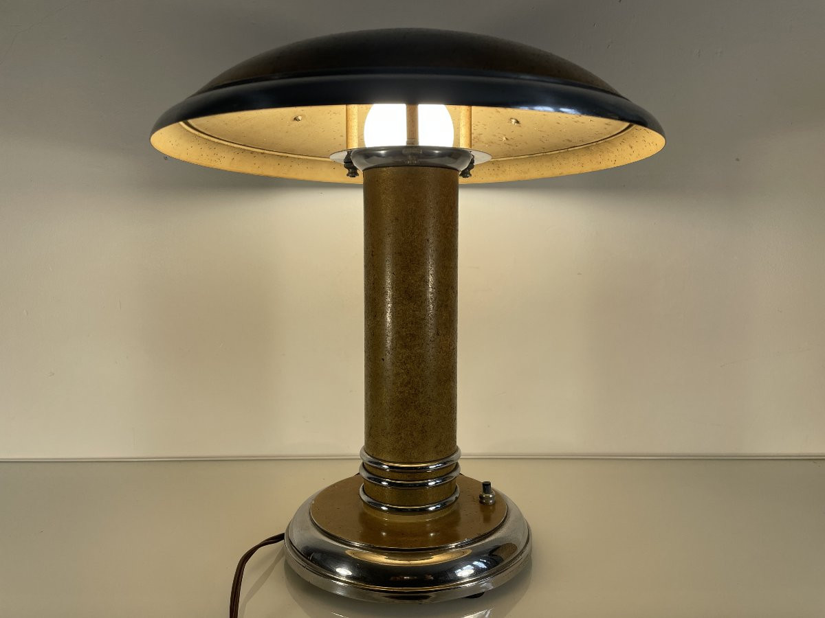 Georges Halais (1893-1945) - Mushroom Lamp - Art Deco-photo-2