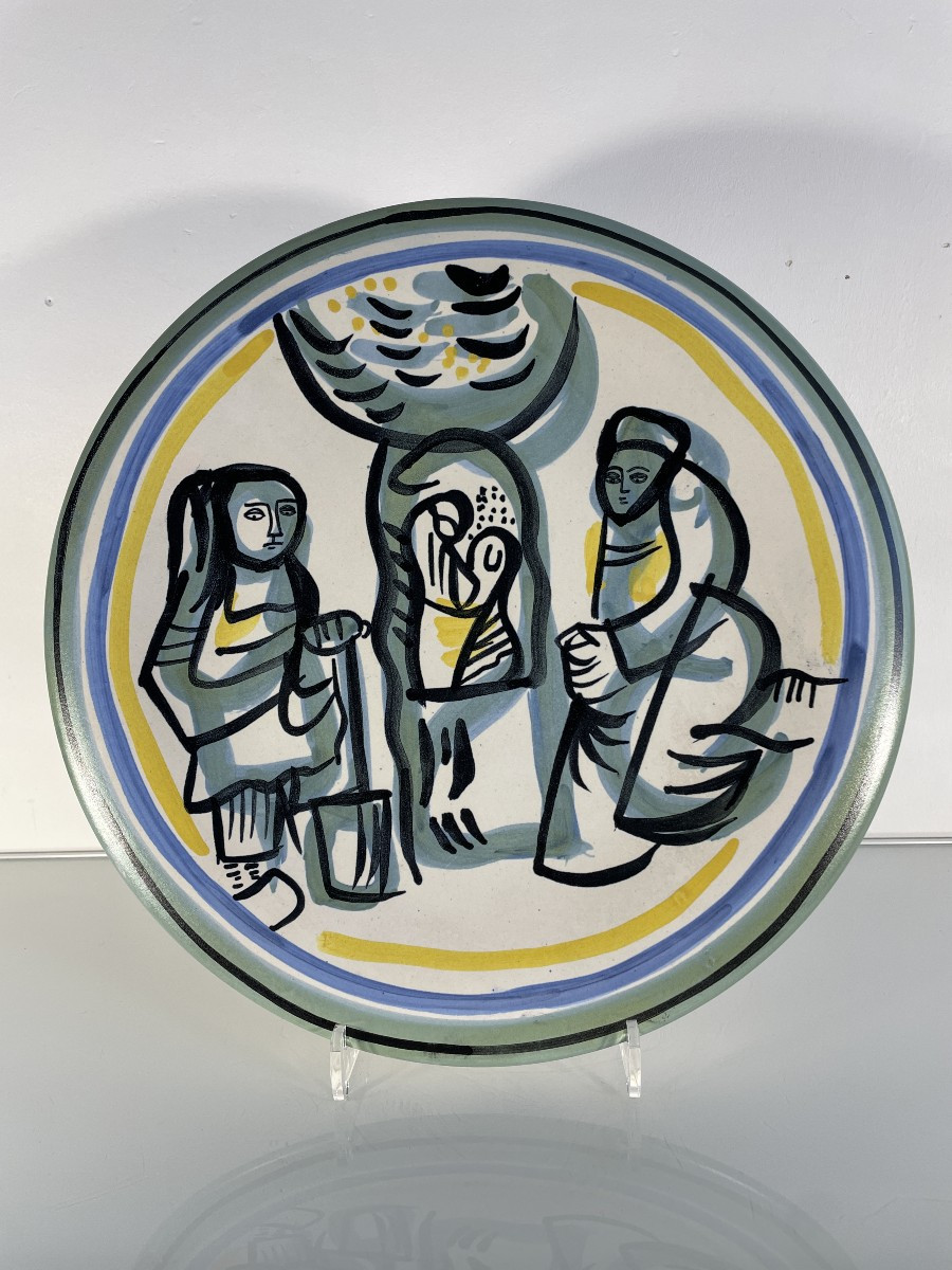 René Quéré (1932-2021) - Grand plat - Keraluc