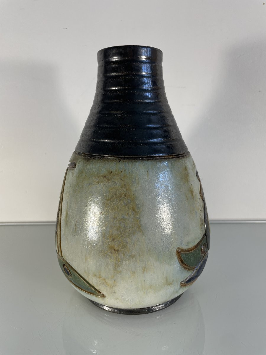 Atelier Dubois - Grès De Bouffioux - Belgium - Vase With Boats-photo-4