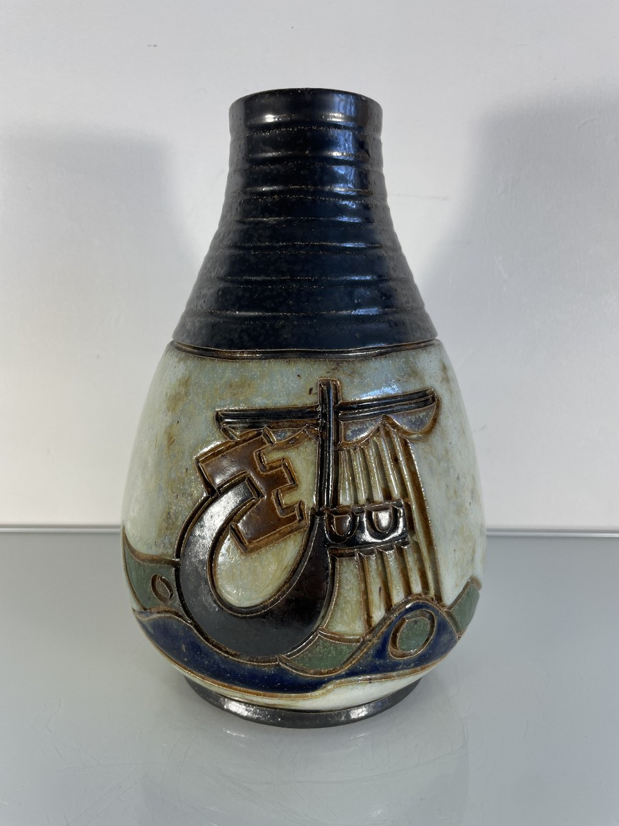Atelier Dubois - Grès De Bouffioux - Belgium - Vase With Boats