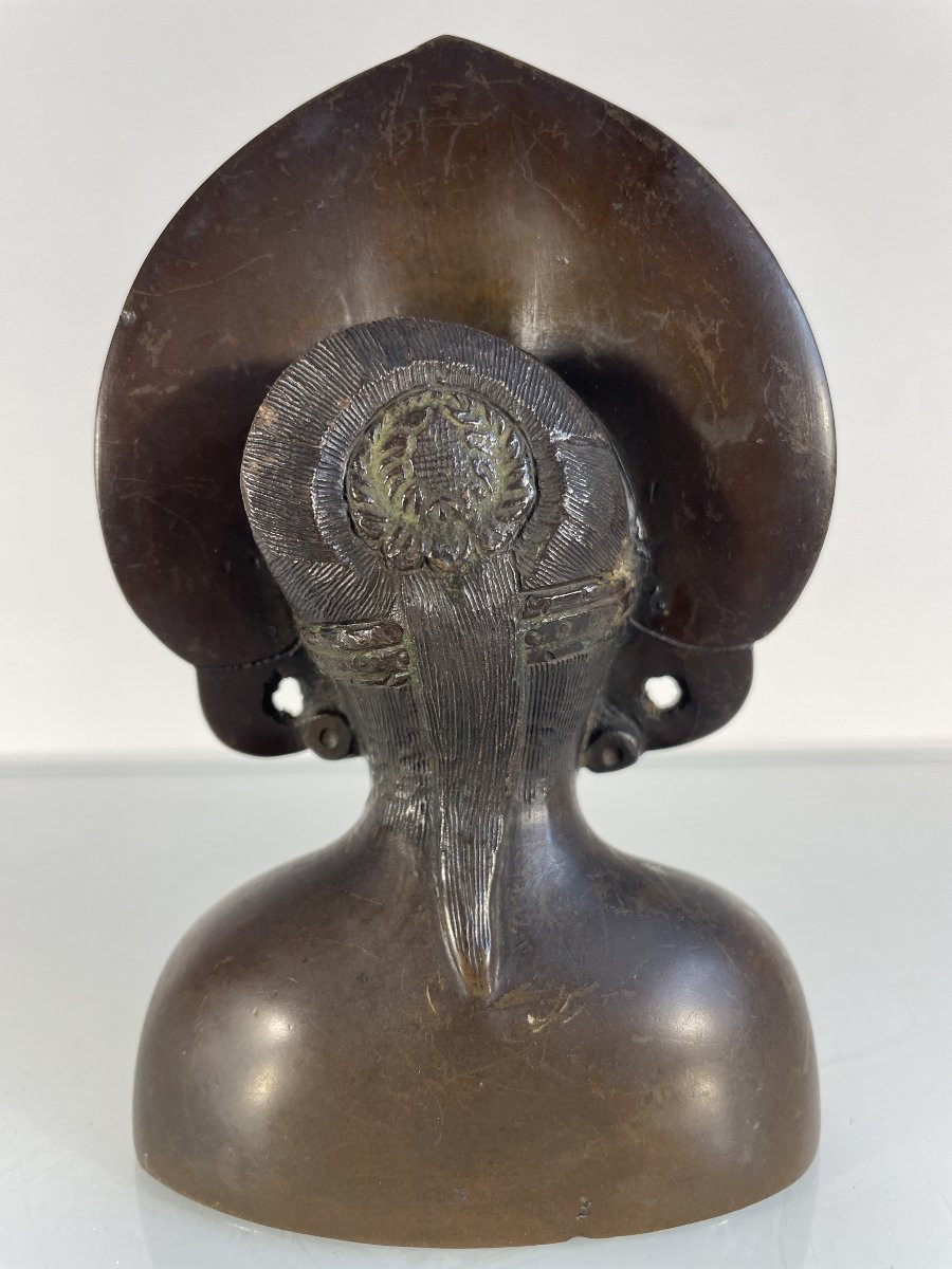 Buste en bronze - Ecole vietnamienne des années 1930 - Indochine-photo-3