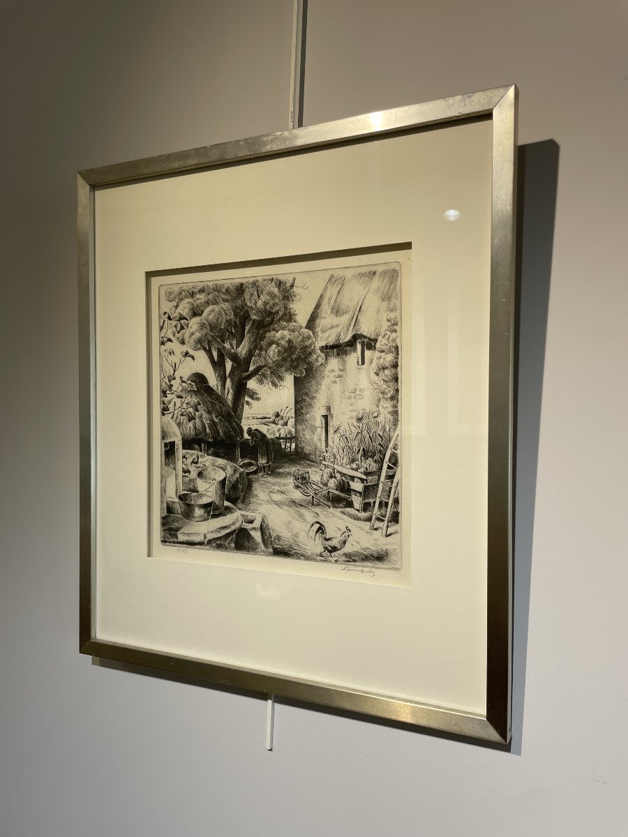 Adolphe Marie Beaufrère (1876-1960) - Farmyard At Le Pouldu-photo-2