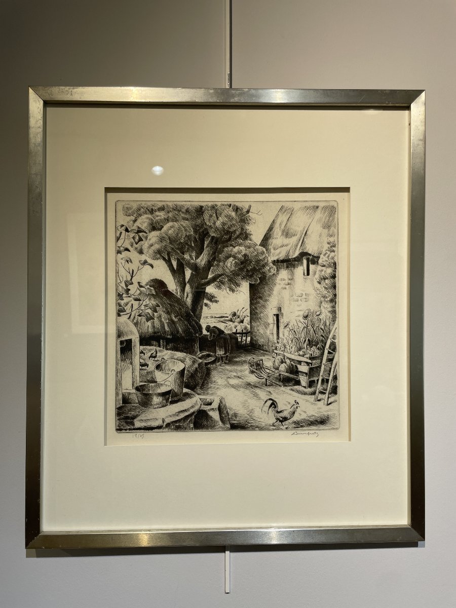Adolphe Marie Beaufrère (1876-1960) - Farmyard At Le Pouldu