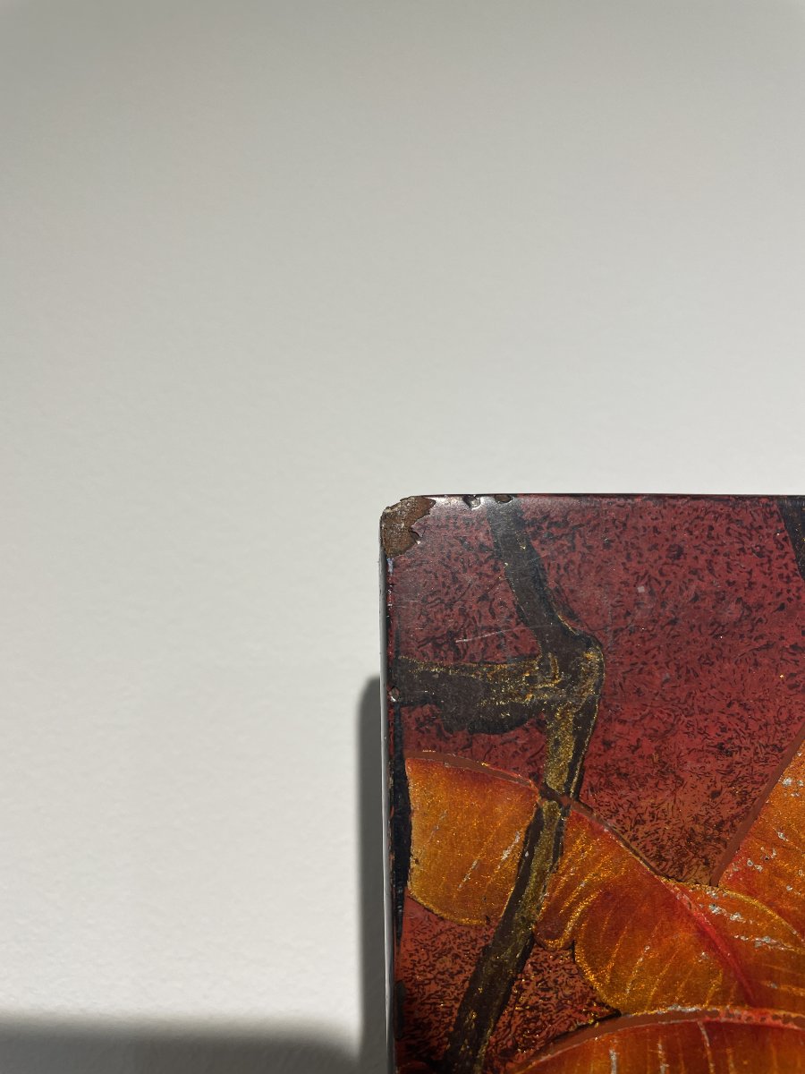 Large Lacquer On Wood - Vietnam Indochina-photo-5