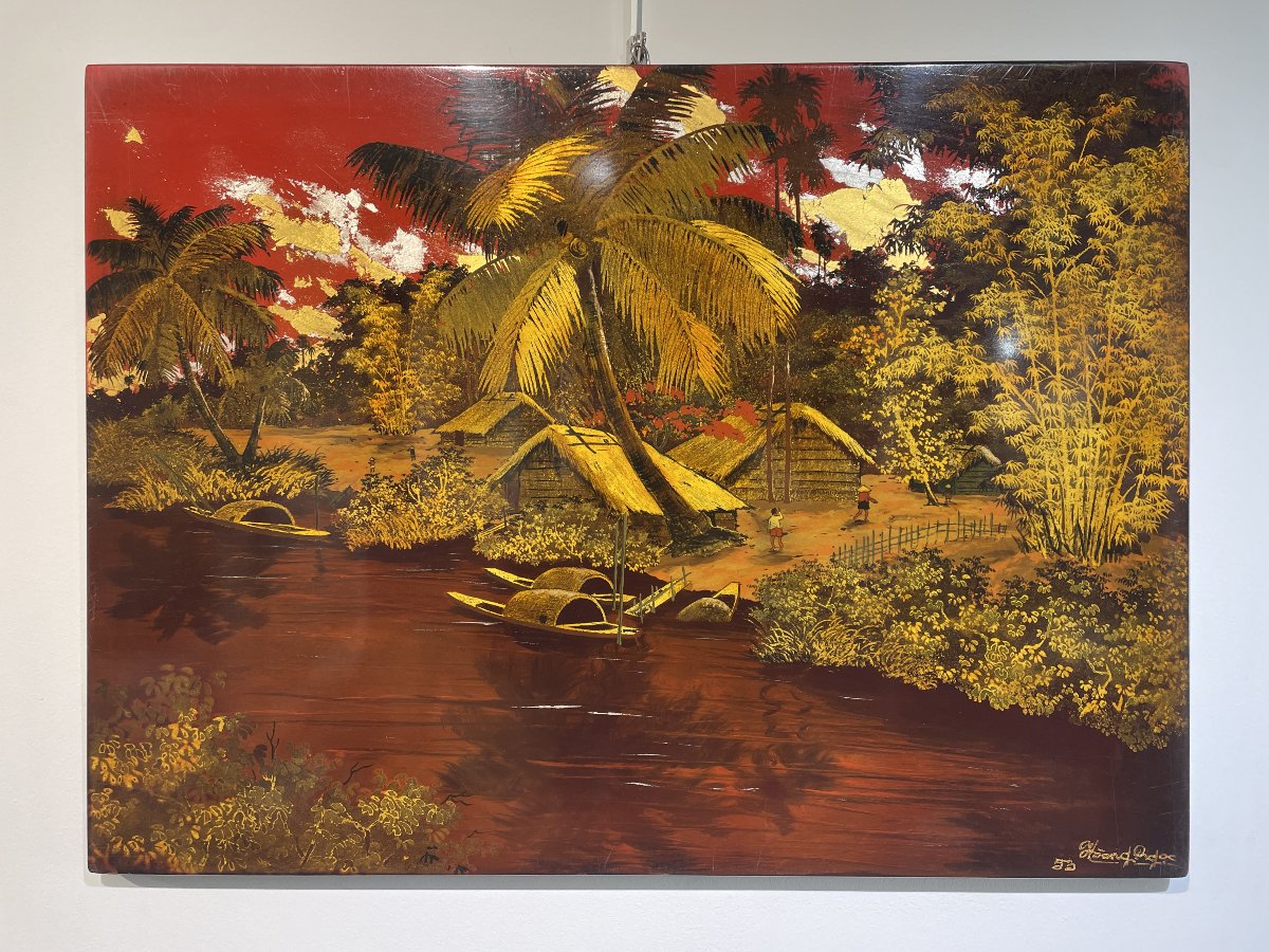 Hoang Ngoc - Lacquer On Wood - 1953 - Vietnam Indochina
