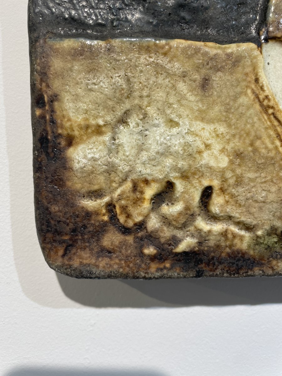 Helmut Schaffenacker (1921-2010) - Plaque céramique - Abstraction géométrique-photo-4