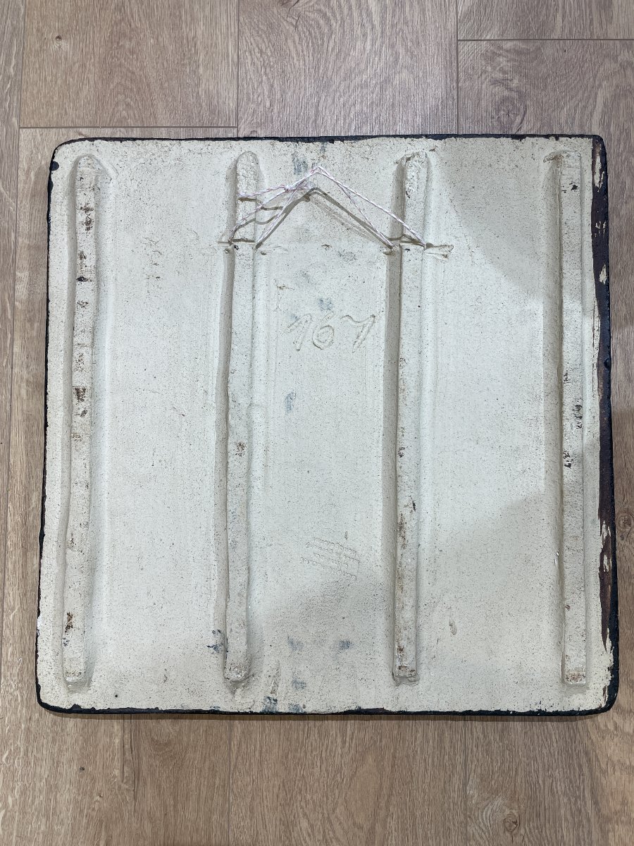 Helmut Schaffenacker (1921-2010) - Plaque céramique - Abstraction géométrique-photo-2