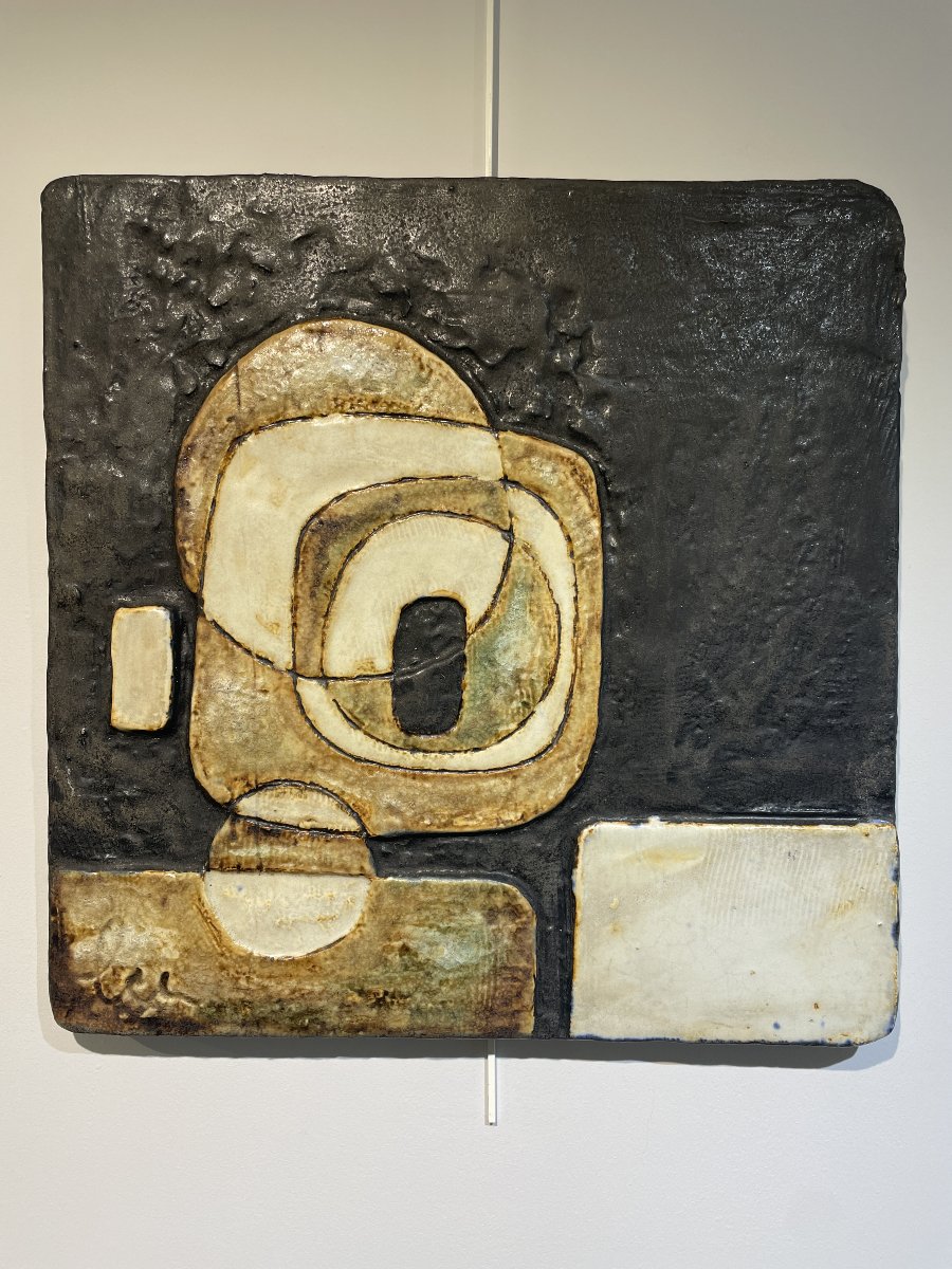 Helmut Schaffenacker (1921-2010) - Plaque céramique - Abstraction géométrique