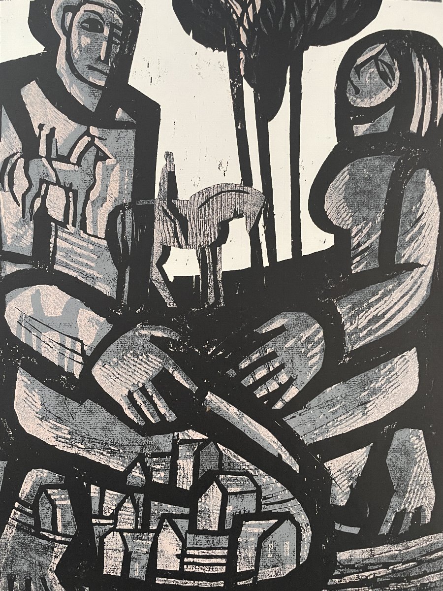 Miroslav Houra (1933–2006) - Couple With Horses-photo-2