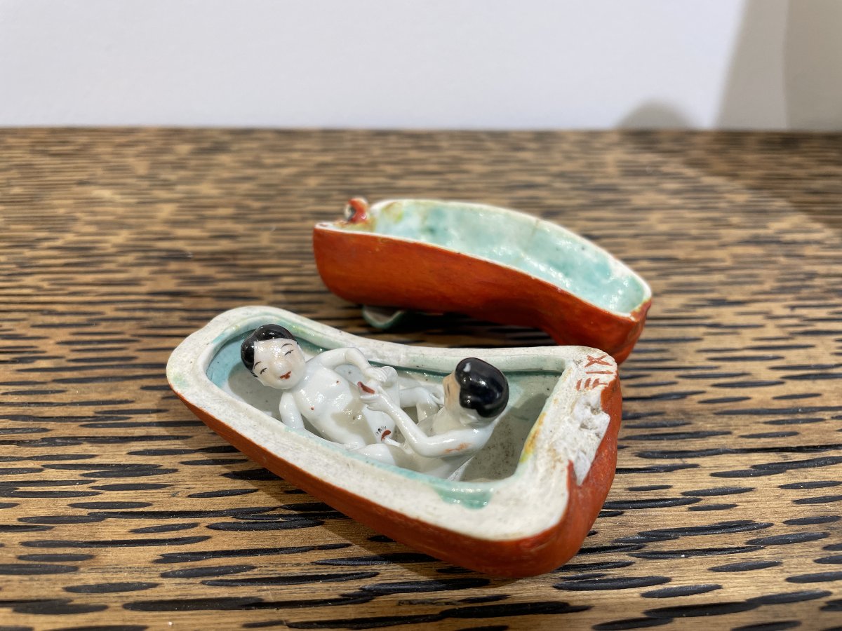 Chine - Miniature érotique en porcelaine-photo-4