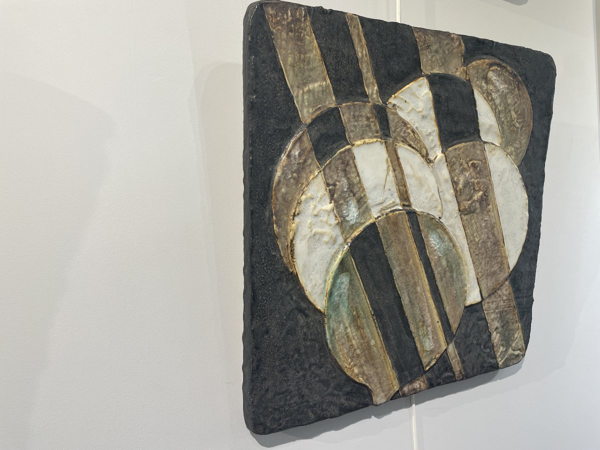 Helmut Schaffenacker (1921–2010) - Ceramic Plaque With Spheres-photo-2