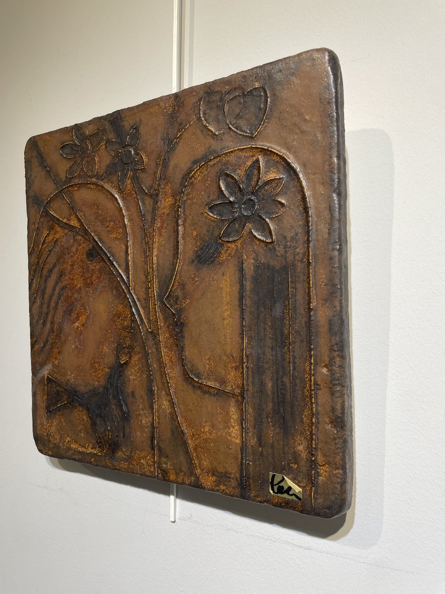 Helmut Schaffenacker (1921–2010) - Ceramic Plaque Depicting A Couple-photo-3