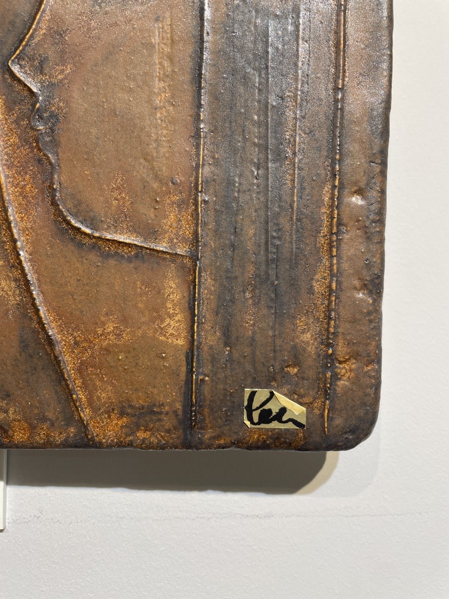 Helmut Schaffenacker (1921–2010) - Ceramic Plaque Depicting A Couple-photo-4