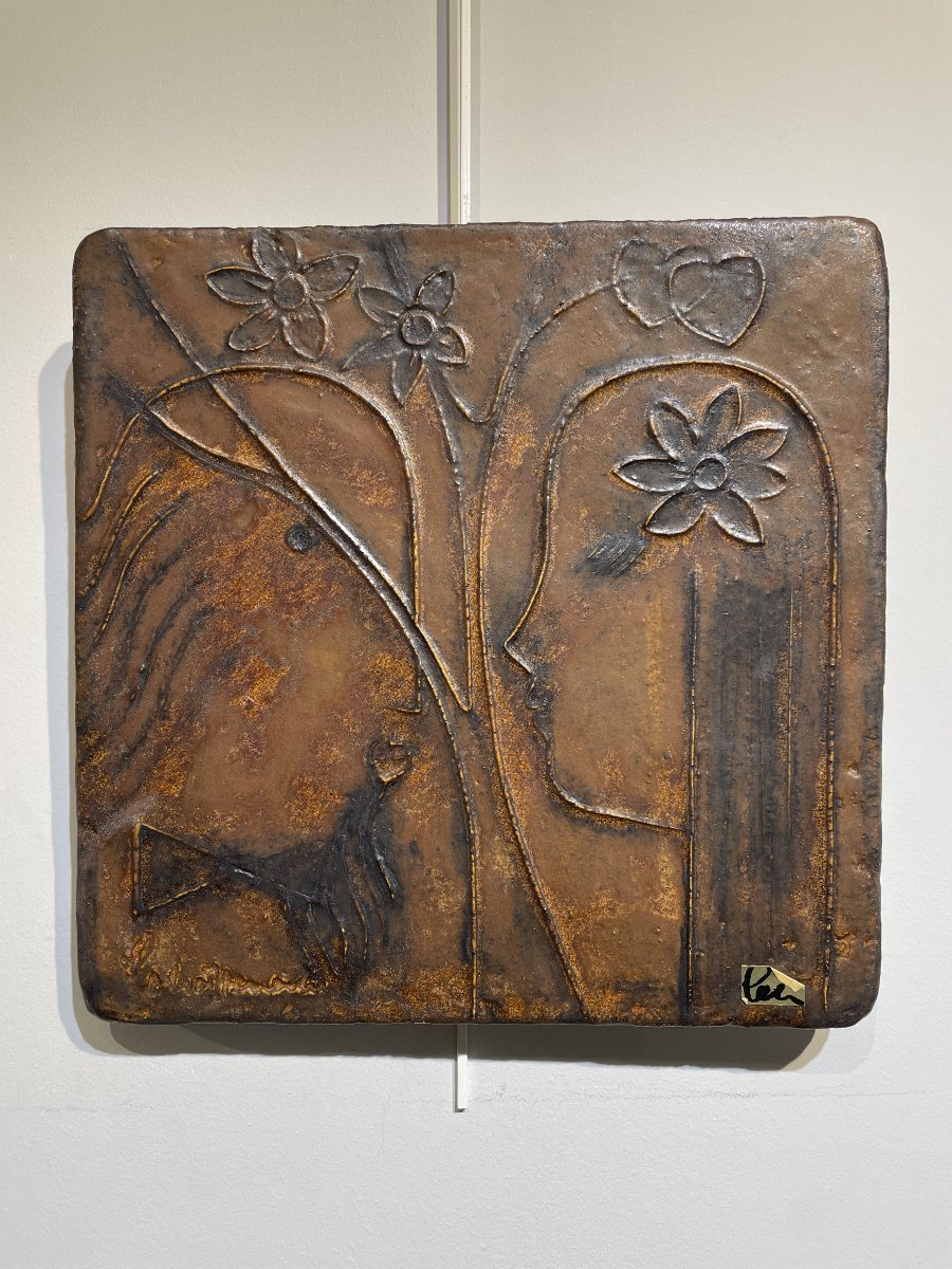 Helmut Schaffenacker (1921–2010) - Ceramic Plaque Depicting A Couple