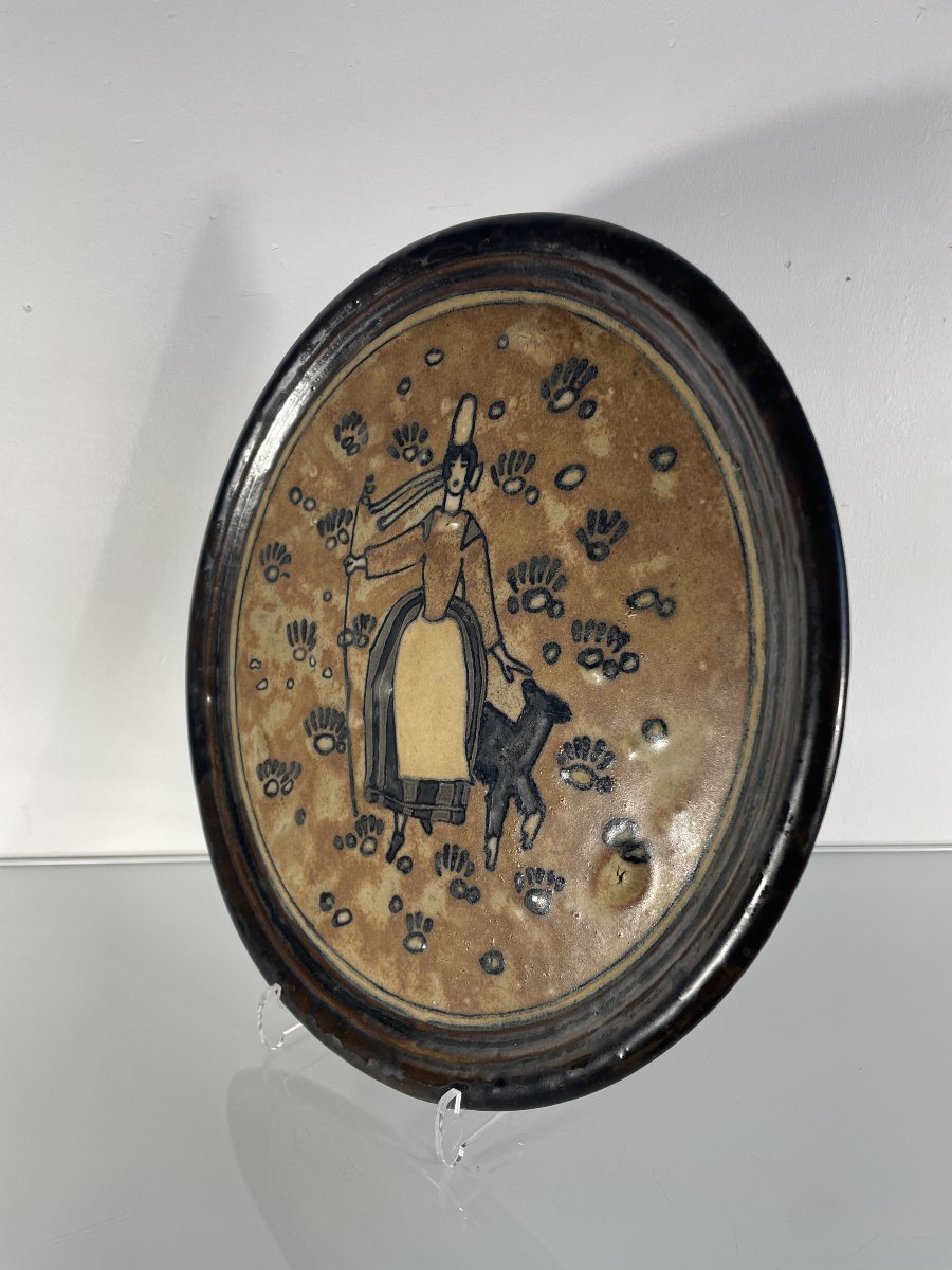 Pierre Abadie-landel (1896–1972) - Odetta Quimper - Art Deco Stoneware-photo-3