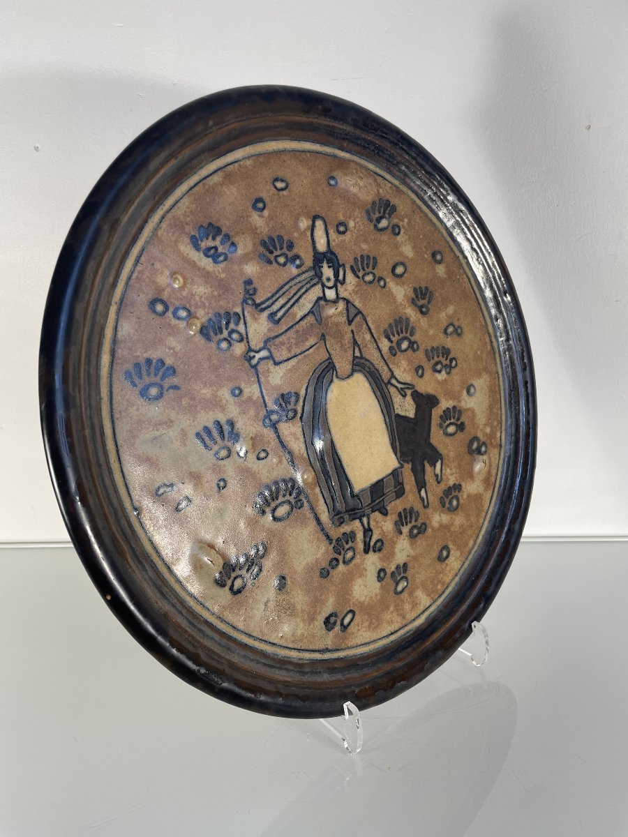 Pierre Abadie-landel (1896–1972) - Odetta Quimper - Art Deco Stoneware-photo-4