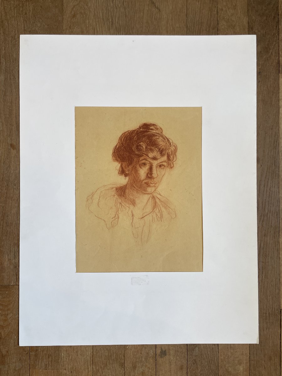 Suzanne Crépin (1880–1956) - Self-portrait - Redchalk-photo-2