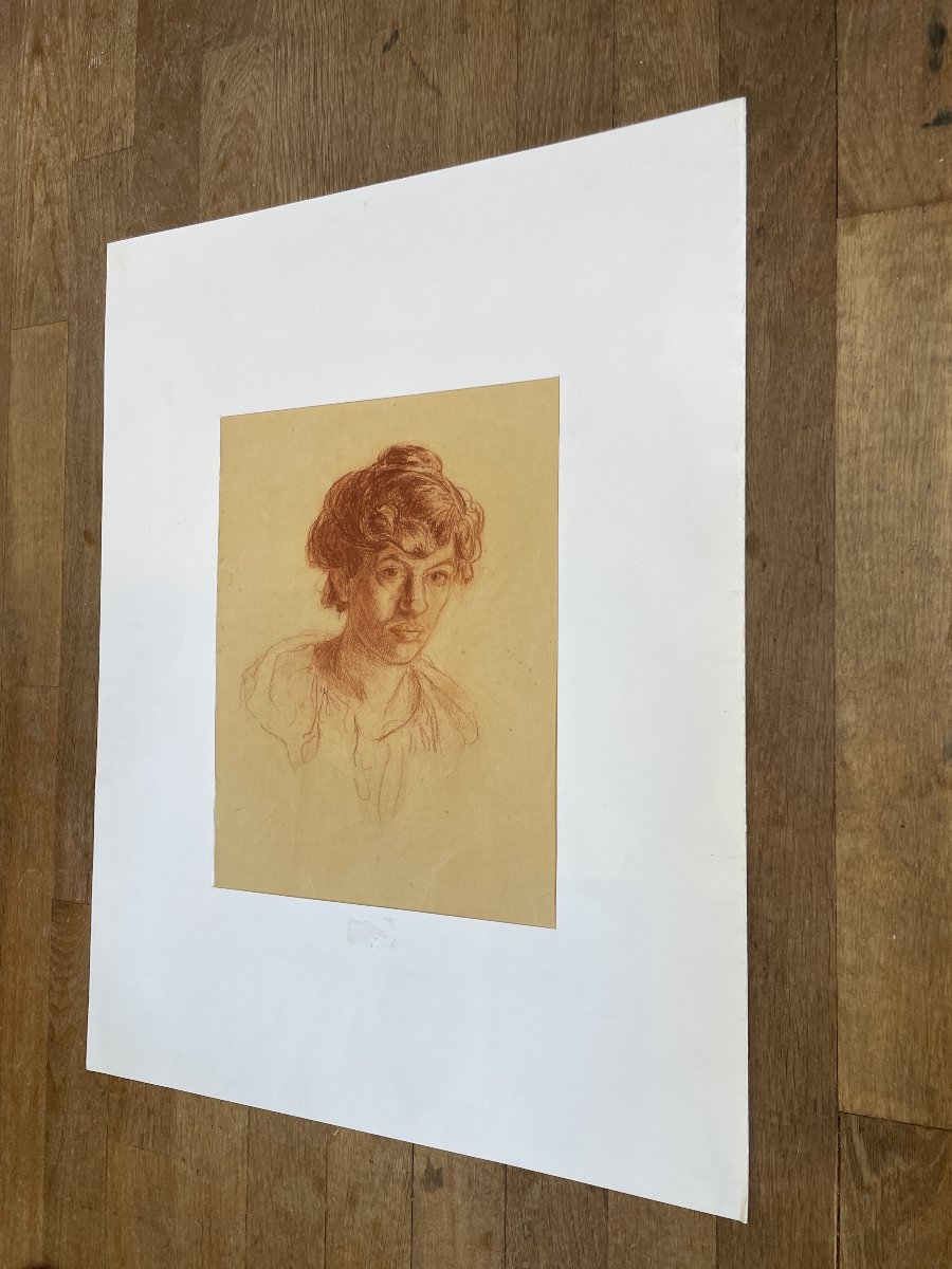 Suzanne Crépin (1880–1956) - Self-portrait - Redchalk-photo-4