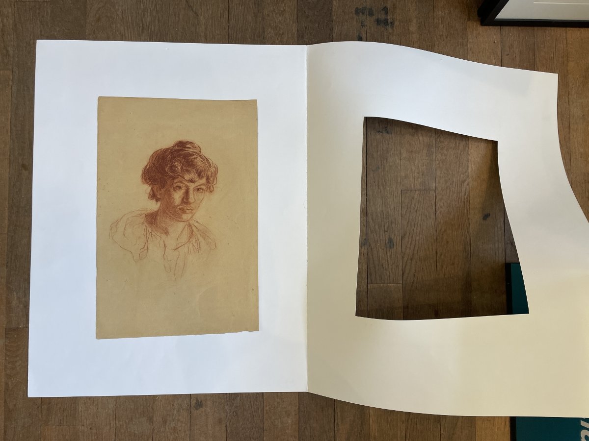 Suzanne Crépin (1880–1956) - Self-portrait - Redchalk-photo-1