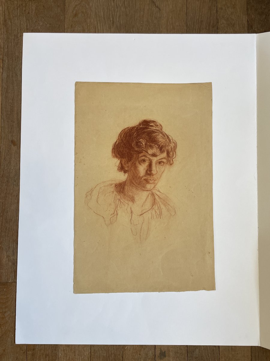 Suzanne Crépin (1880–1956) - Self-portrait - Redchalk-photo-2