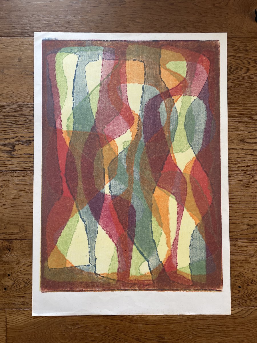 Alwin Carstens (1906-1982) - Lithographie couleur C-photo-2