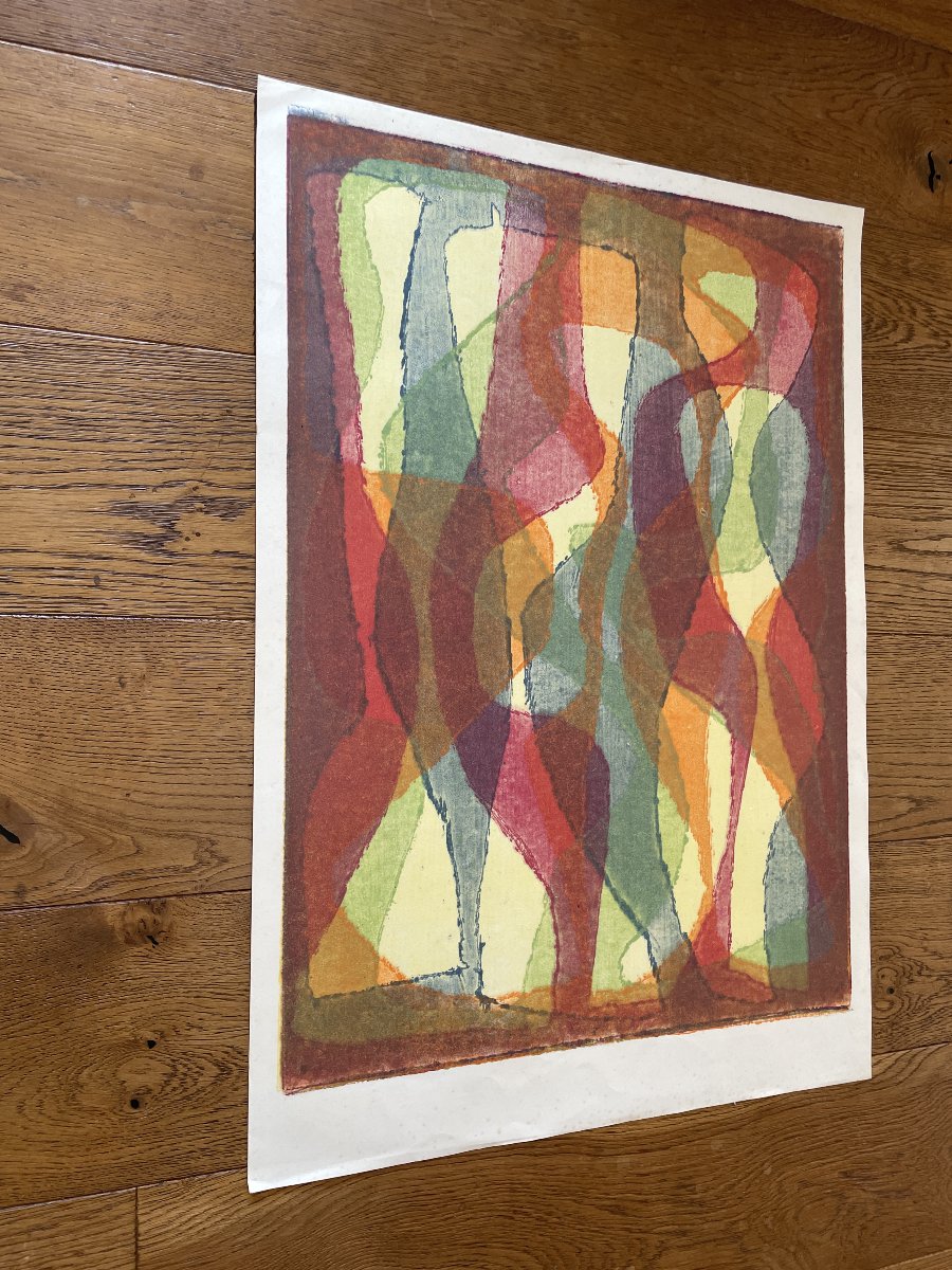 Alwin Carstens (1906-1982) - Lithographie couleur C-photo-4