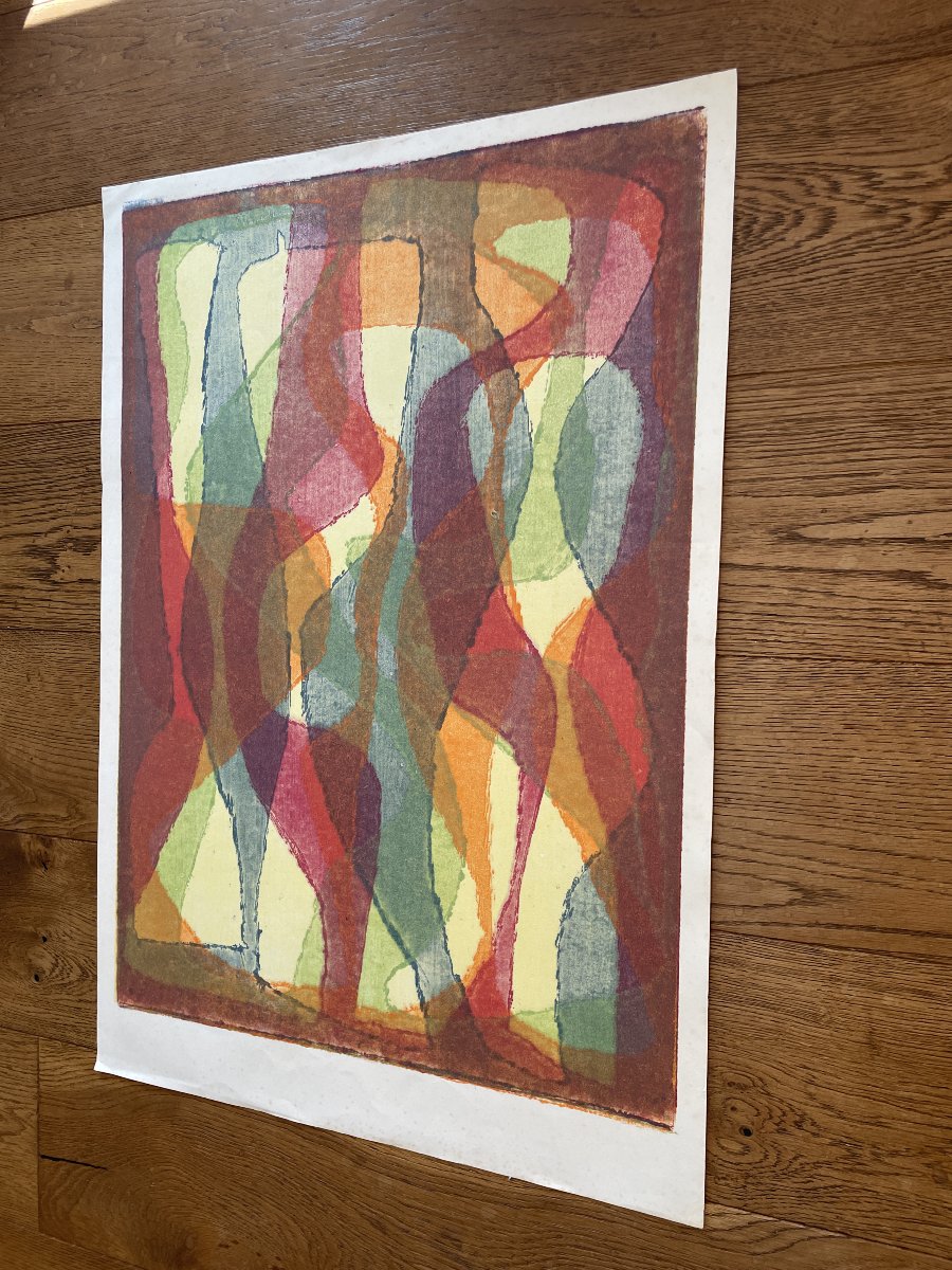 Alwin Carstens (1906-1982) - Lithographie couleur C-photo-1