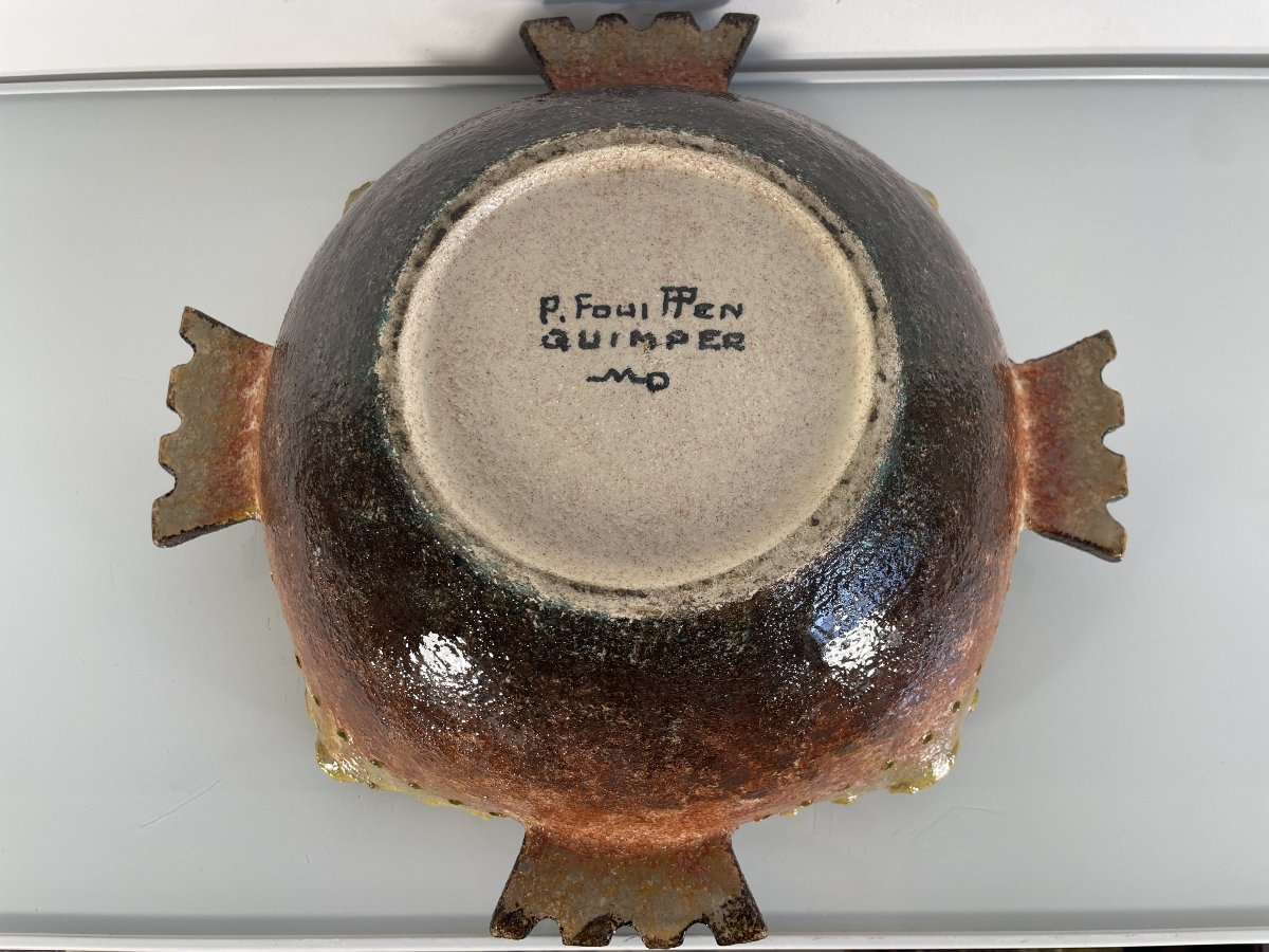 Paul Fouillen  (1899-1958) - Grande coupe à bords mouvementés-photo-5