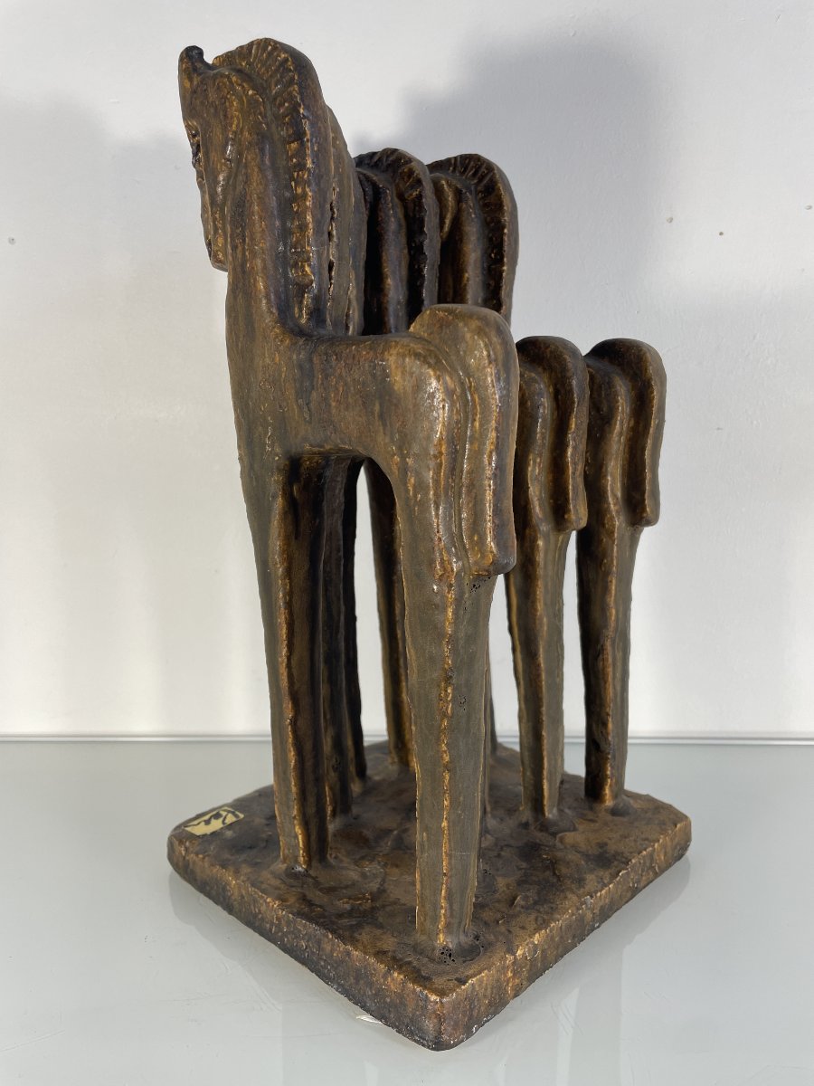 Helmut Schaffenacker (1921–2010) - Sculpture Of Five Horses-photo-6