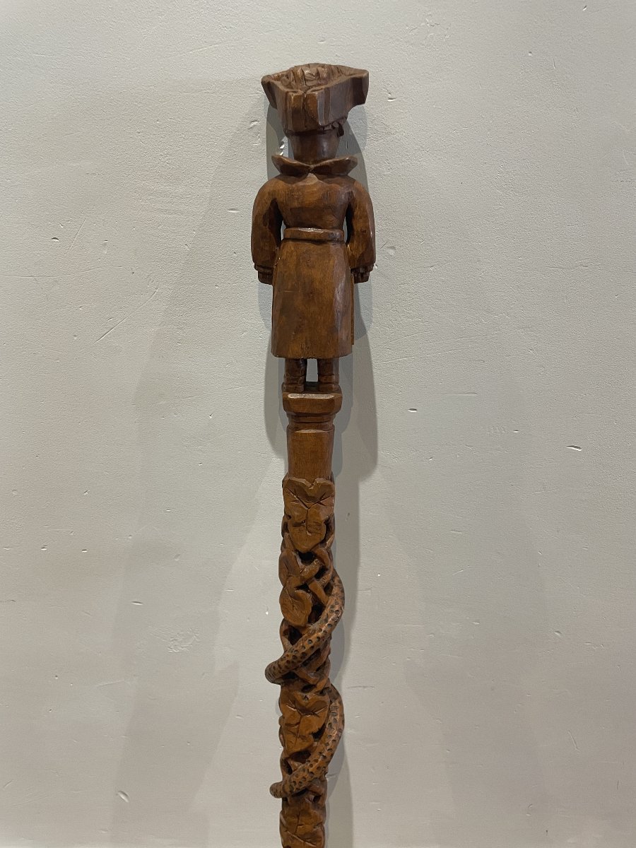 Armand Le Trionnaire dit "Le Patient de Saint-Avé" (1912-1996) - Canne à la bretonne-photo-3