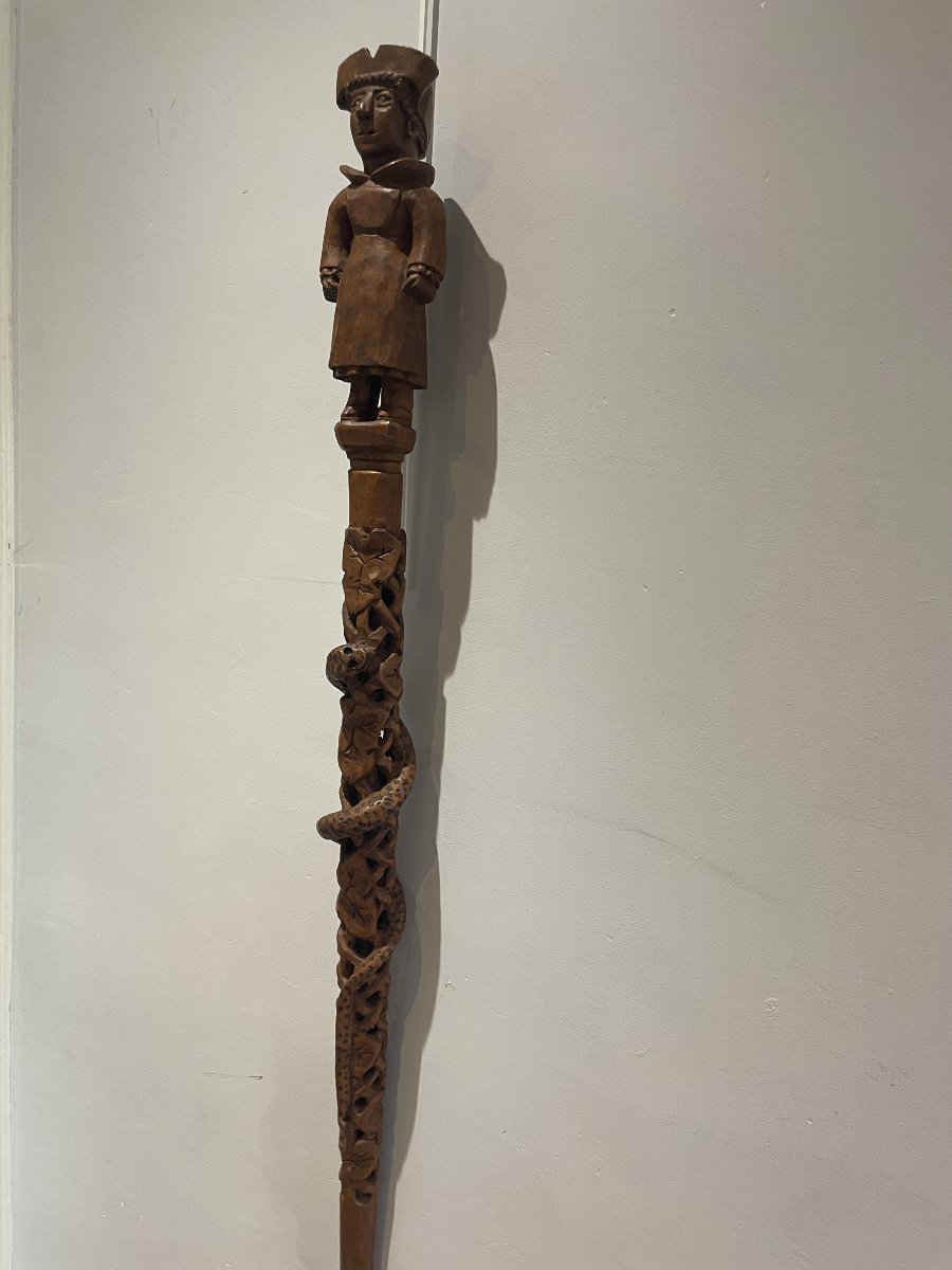 Armand Le Trionnaire dit "Le Patient de Saint-Avé" (1912-1996) - Canne à la bretonne-photo-4
